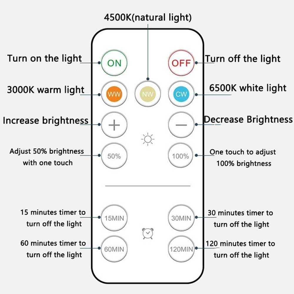 Rechargeable LED Bulb with 3 Color Temperatures 3000-6500K, Dimmable, Timer and Remote Control, E27 Lamp Holder, Wireless Night Light - Image 3