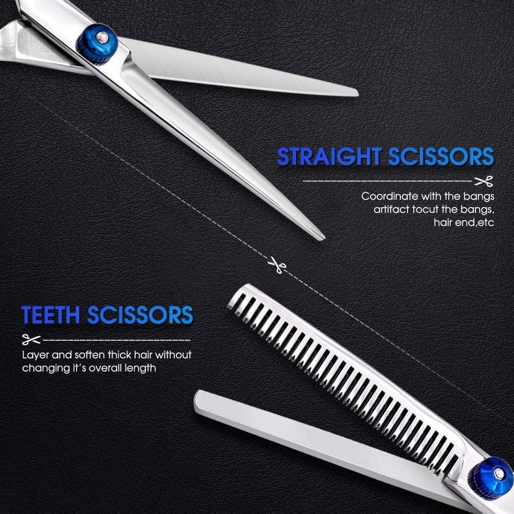 11-Piece Hairdressing Set with Scissors, Combs, Clips and Cape - Image 2