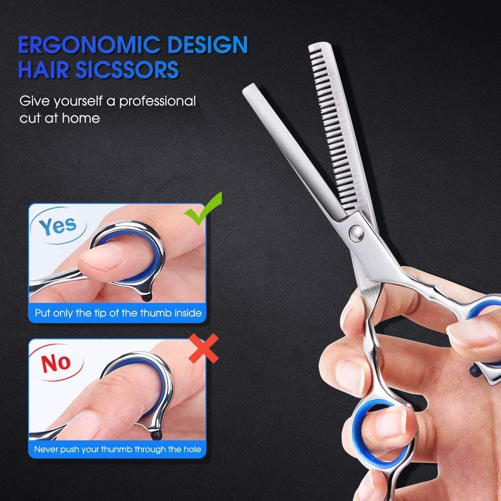 11-Piece Hairdressing Set with Scissors, Combs, Clips and Cape - Image 4
