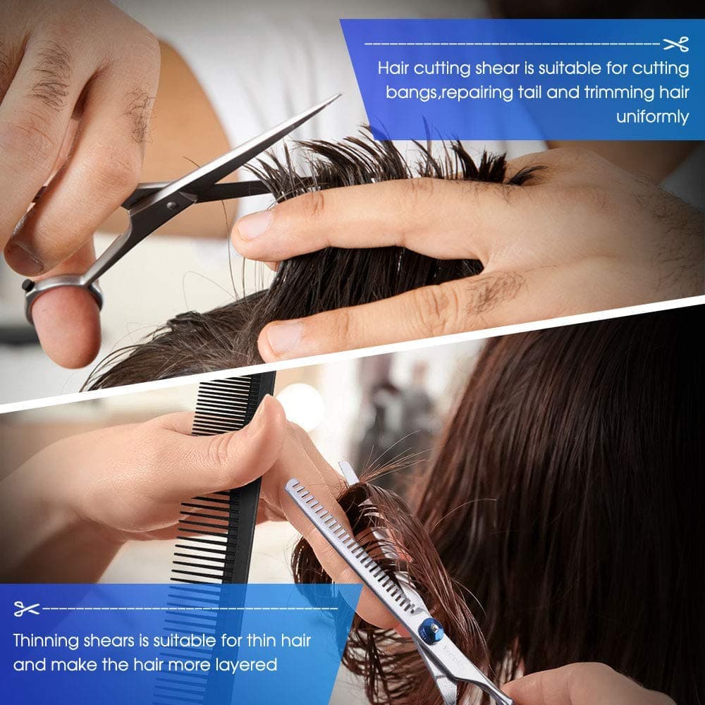 11-Piece Hairdressing Set with Scissors, Combs, Clips and Cape - Image 5