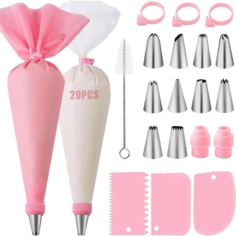 40-Piece Piping Bag Set with Nozzles for Cake Decorating, Pastry, and Desserts - Image 1