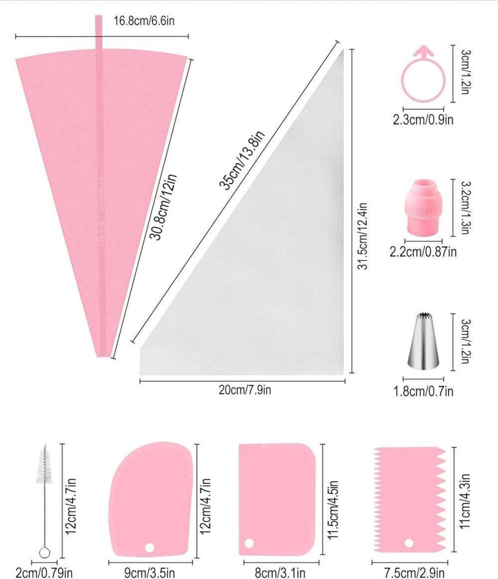 40-Piece Piping Bag Set with Nozzles for Cake Decorating, Pastry, and Desserts - Image 7