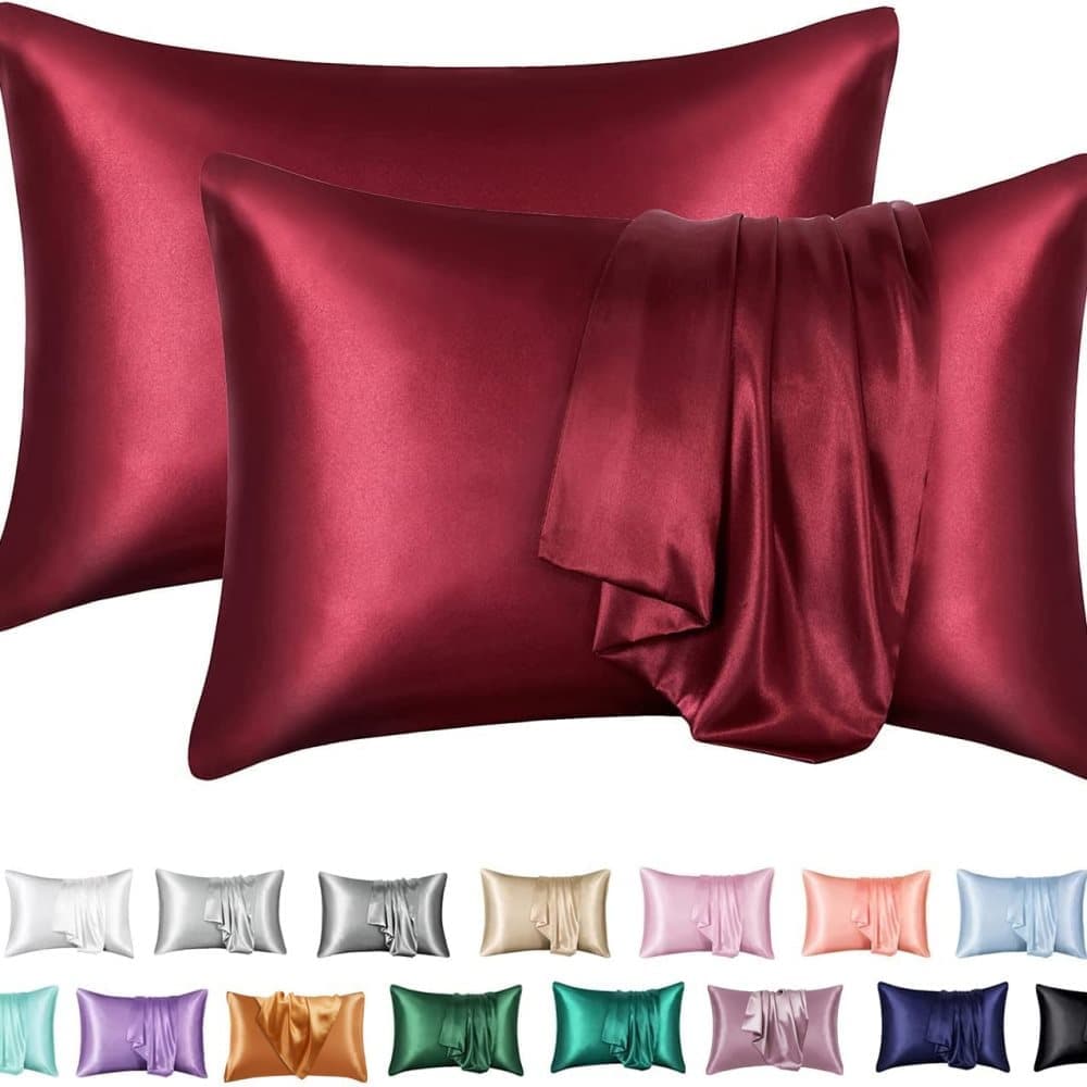 2-Pack Satin Pillowcase Silky and Soft, 50 x 75cm, Red - Image 1