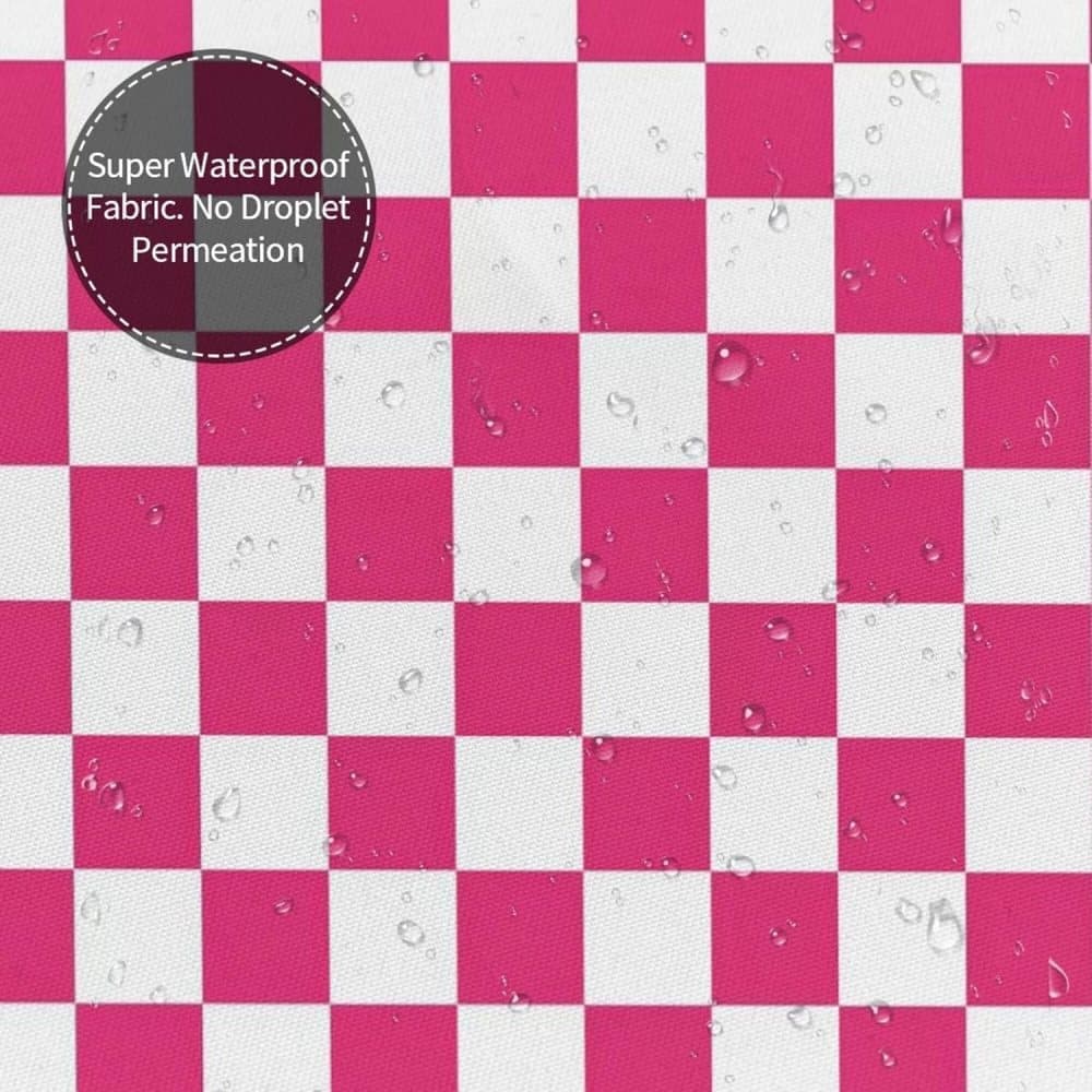 Checkered Shower Curtain, Retro Chess Pattern Vintage Aesthetics for Bathroom, 180x180 cm - Image 4