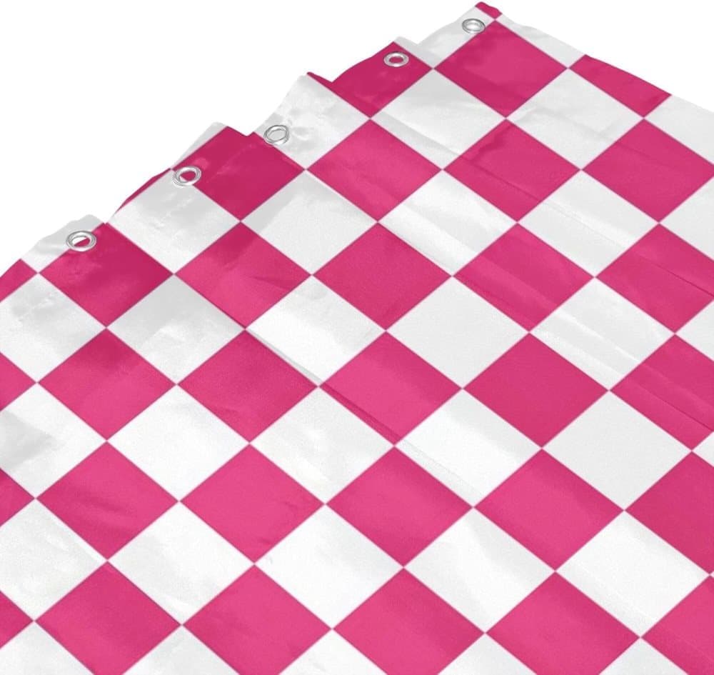 Checkered Shower Curtain, Retro Chess Pattern Vintage Aesthetics for Bathroom, 180x180 cm - Image 5