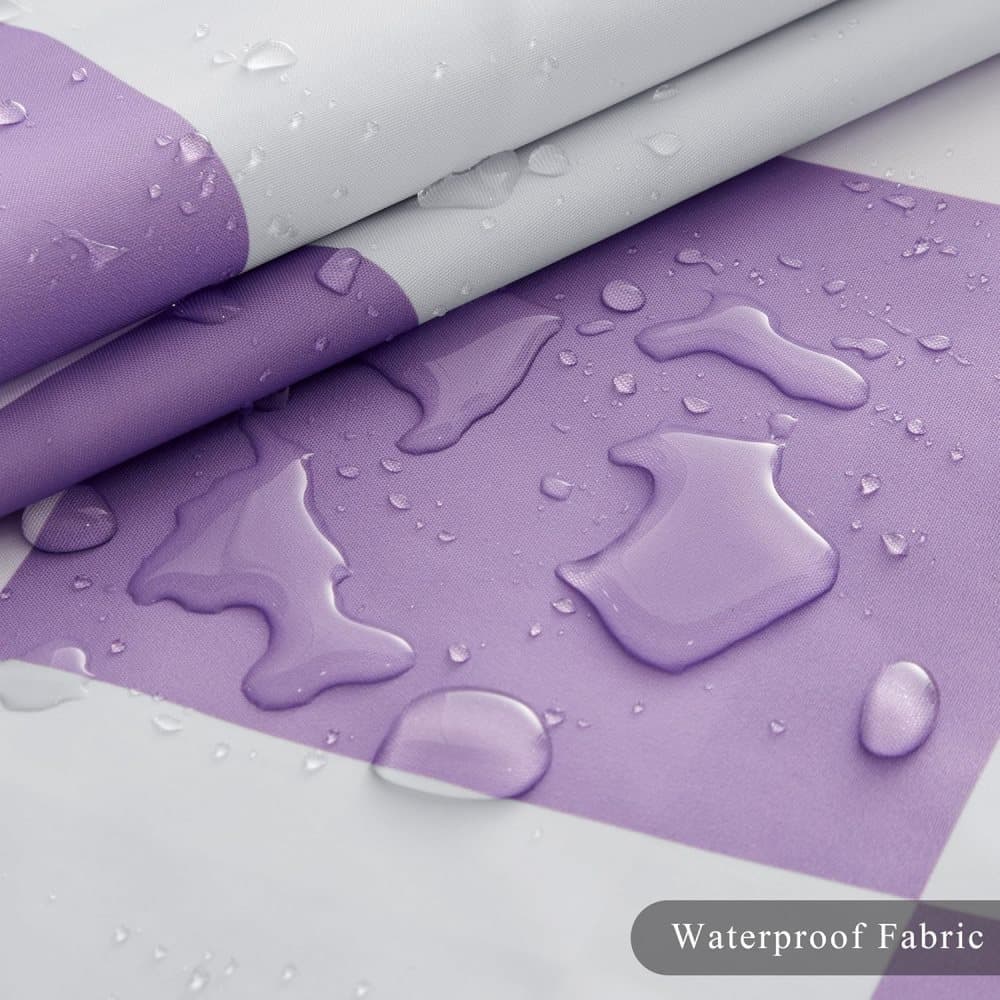 Retro Chess Pattern Checkered Shower Curtain, Purple, 180x180 cm - Image 5