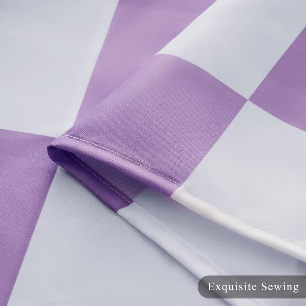 Retro Chess Pattern Checkered Shower Curtain, Purple, 180x180 cm - Image 6