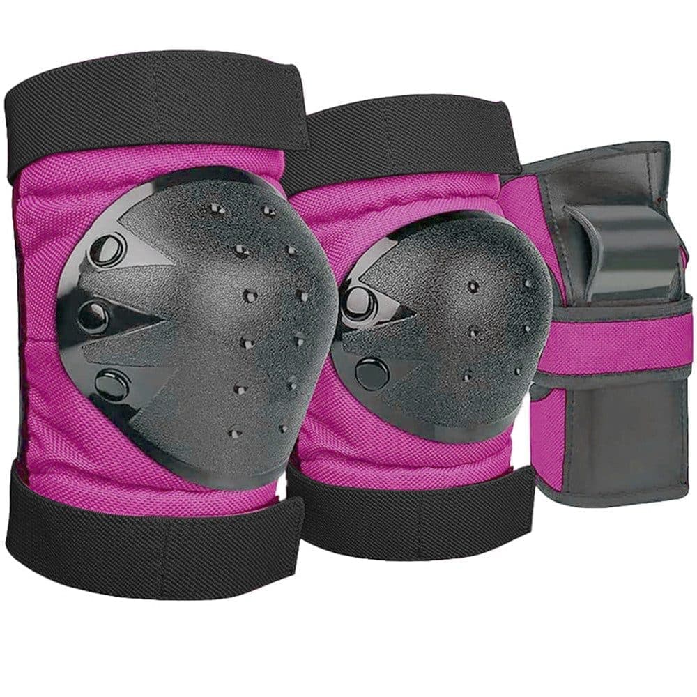 6-in-1 Protective Gear Set for Roller Skating Skateboarding with Adjustable Knee Elbow Wrist Guards, One Size, Purple - Image 1
