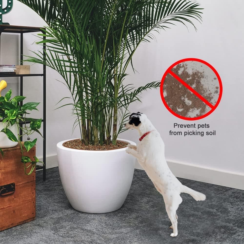 2-Pack Waterproof Cuttable Pot Covers for Indoor and Outdoor Gardens, Prevents Pets from Digging, Black, L - Image 4