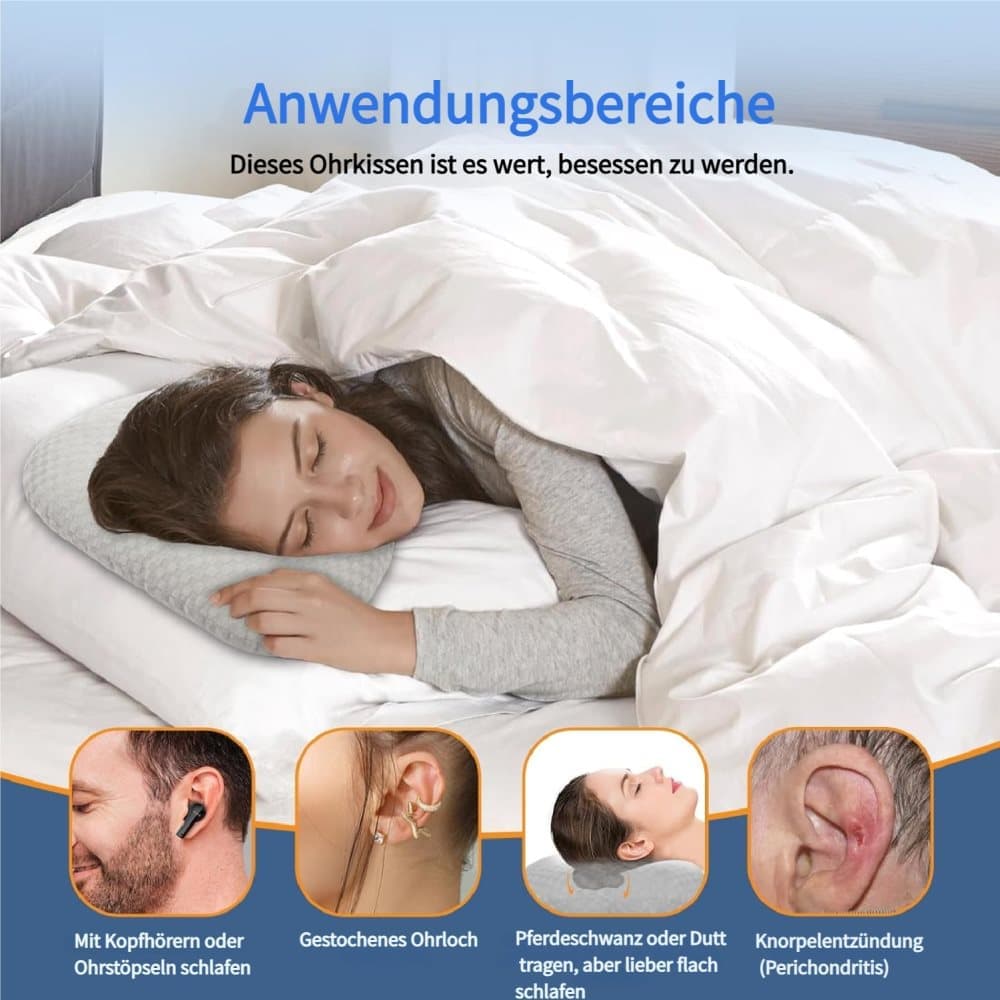 Microfiber Pillow with Ear Holes for Side Sleepers, Comfortable Perforated Design - Image 3