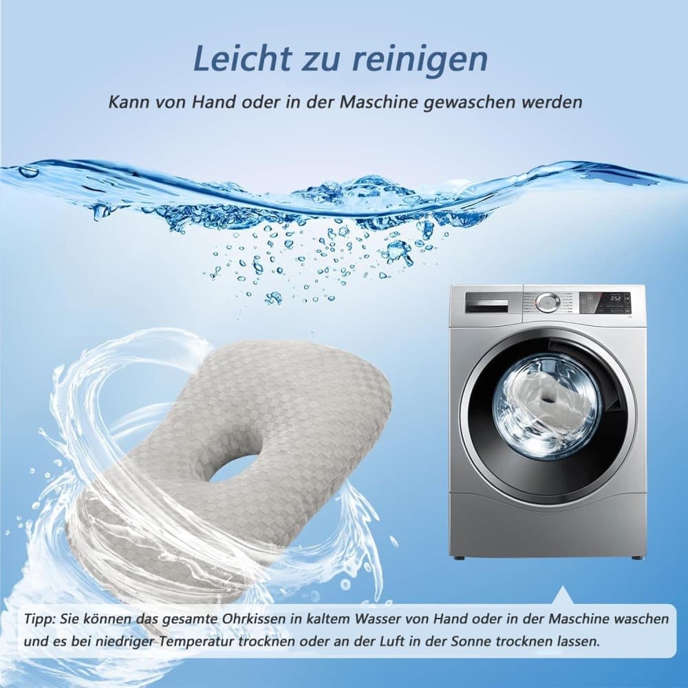 Microfiber Pillow with Ear Holes for Side Sleepers, Comfortable Perforated Design - Image 6
