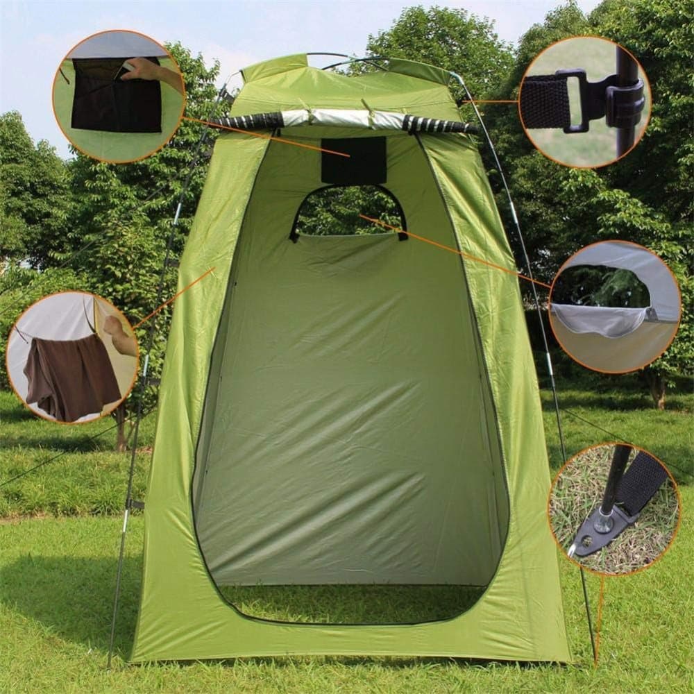 Pop-up Tent Changing Room Foldable Outdoor Camping Shelter with Inner Pocket, 120x120x190 cm, Green - Image 3
