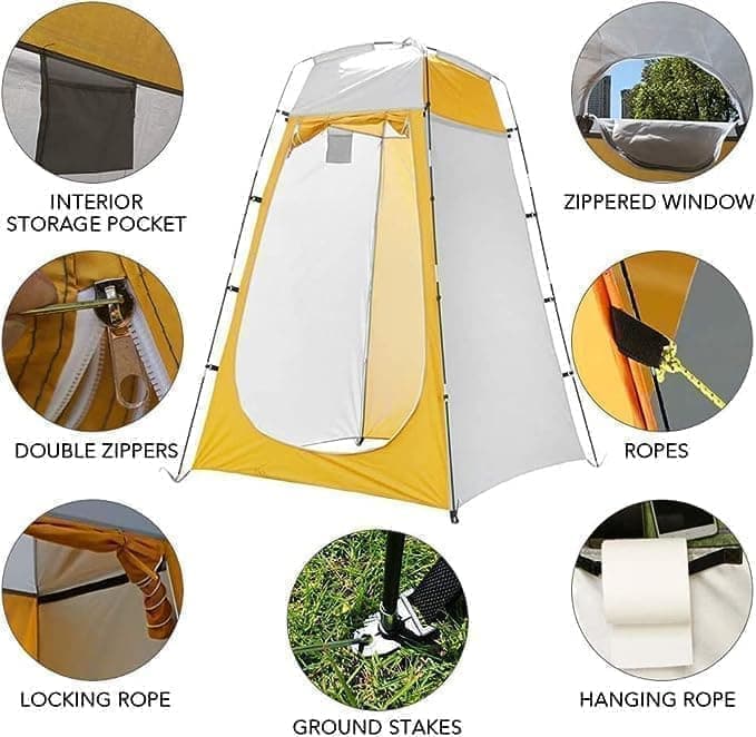 Pop-up Tent Changing Room Foldable Outdoor Camping Shelter with Inner Pocket, 120x120x190 cm, Green - Image 4
