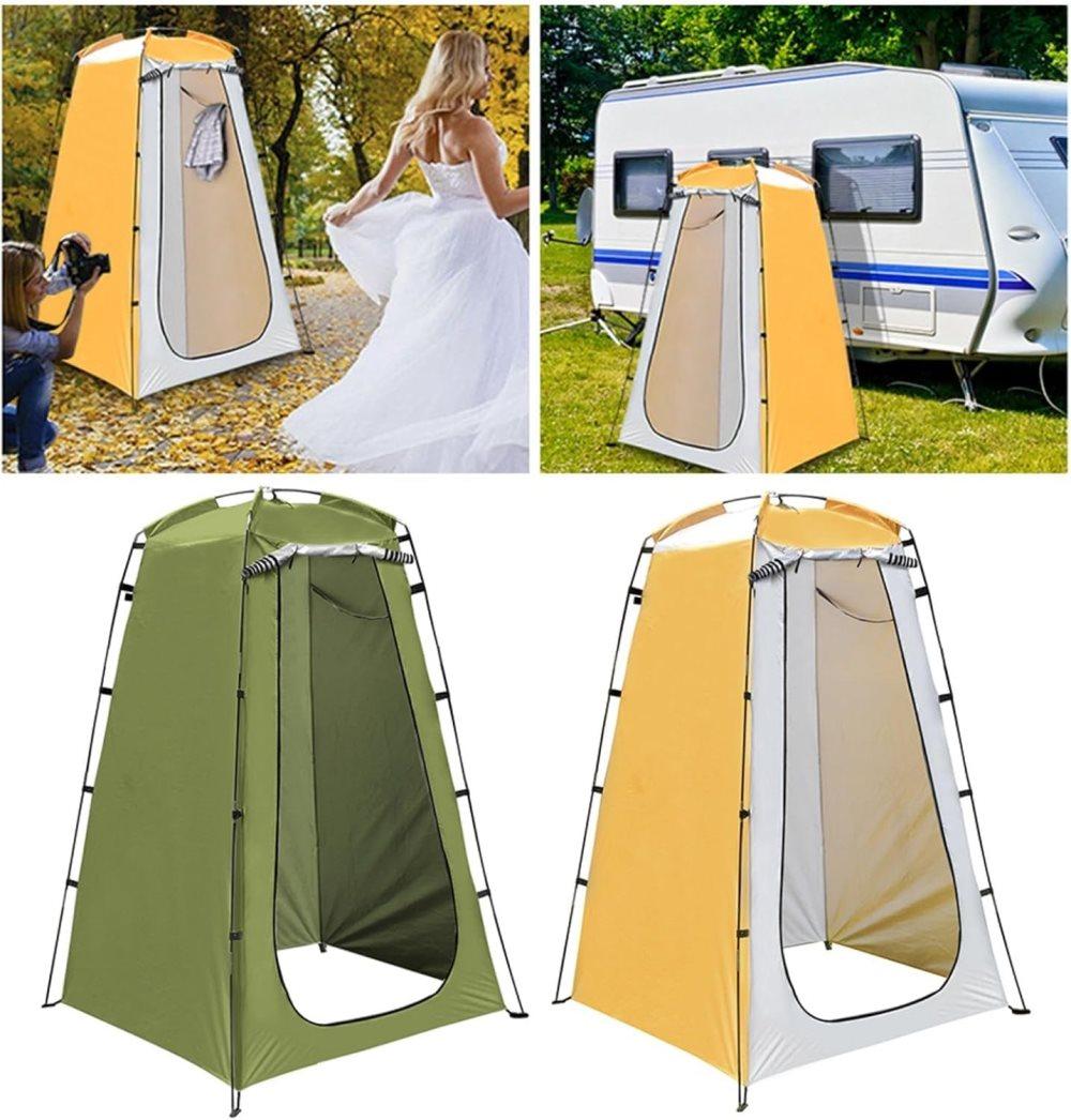 Pop-up Tent Changing Room 120x120x190 cm, Foldable Outdoor Camping Shelter with Inner Pocket, Multicolored - Image 3