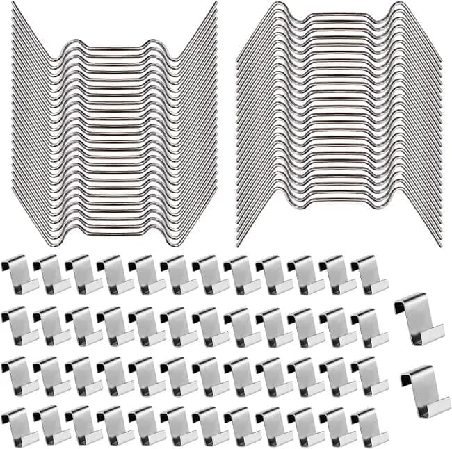 100 silver fixing clips for heating housing glass plate, 100-piece - Image 1