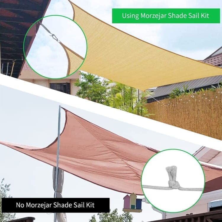 Sunshade Mounting Kit with Hooks Brackets Tension Screws Carabiners and Pad Eyes - Image 7