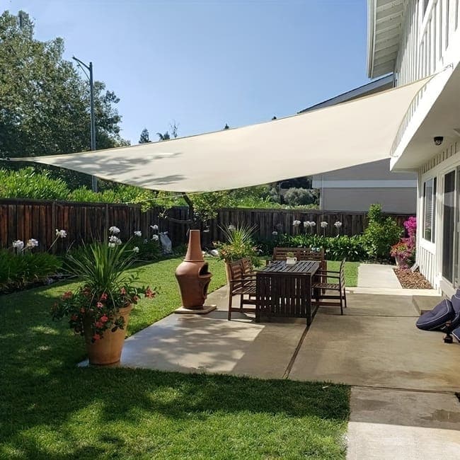 3m x 3m Waterproof UV-Protective Sun Sail for Garden Terrace Pool and Camping, 3X4M, Beige - Image 2