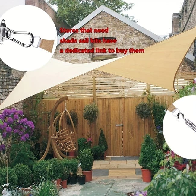3m x 3m Waterproof UV-Protective Sun Sail for Garden Terrace Pool and Camping, 3X4M, Beige - Image 3