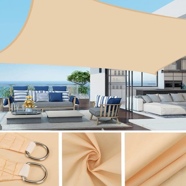 3X4M Sun Sail Waterproof UV Protective Outdoor Shade, Light Orange, for Garden Terrace Pool Camping - Image 1