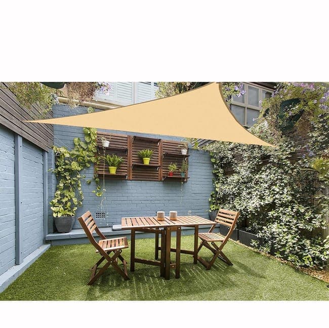3m x 3m Waterproof UV Protective Sun Sail for Garden Terrace Pool and Camping, Light Orange - Image 2