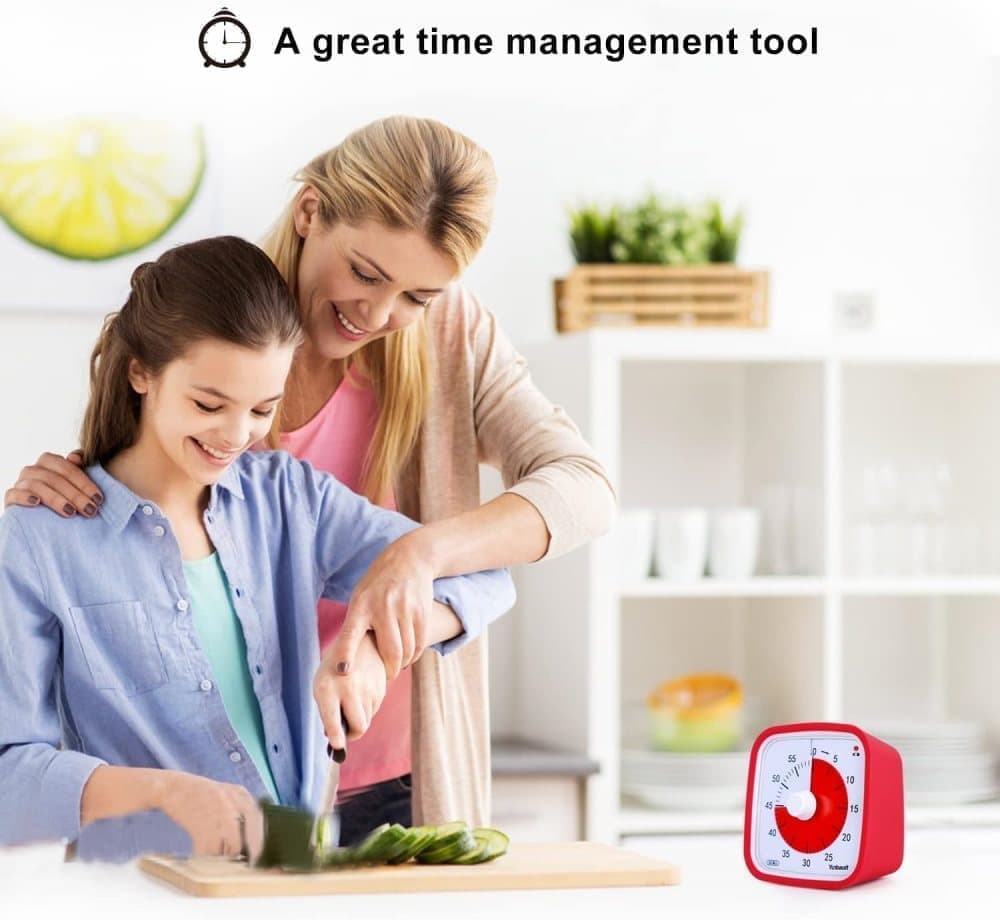 60 Minutes Visual Timer for Classrooms and Kids, Adjustable Volume, 10x10 cm, Red - Image 5