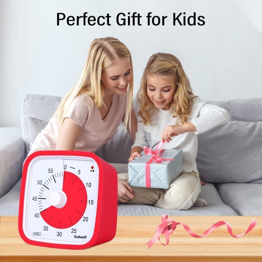 60 Minutes Visual Timer for Classrooms and Kids, Adjustable Volume, 10x10 cm, Red - Image 6