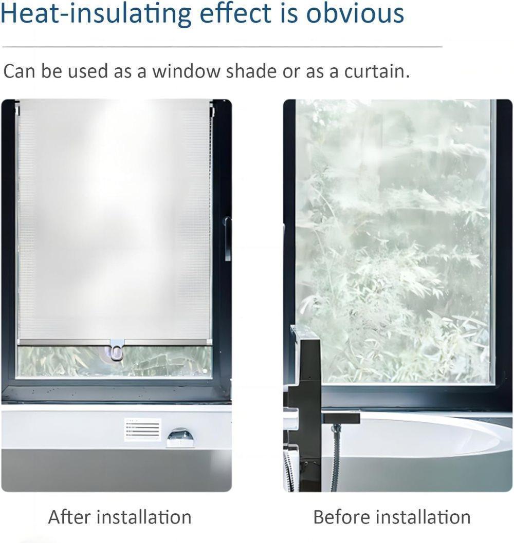 2-Pack Blackout Roller Blinds with Suction Cups, Telescopic Portable Sunshade, Silver, 50×125CM - Image 4