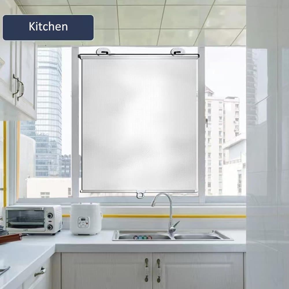 2-Pack Blackout Roller Blinds with Suction Cups, Telescopic Portable Sunshade, Silver, 50×125CM - Image 7