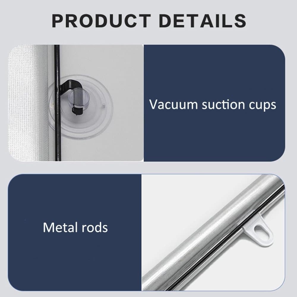 2-Pack Blackout Roller Blinds with Suction Cups, Telescopic Portable Sunshade, Silver, 40×60CM - Image 5