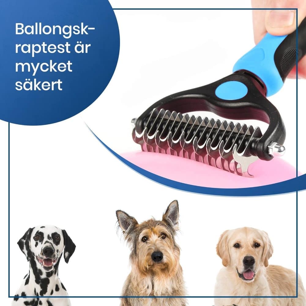 Dog Cat Undercoat Grooming Comb with Stainless Steel Blade, Blue - Image 6