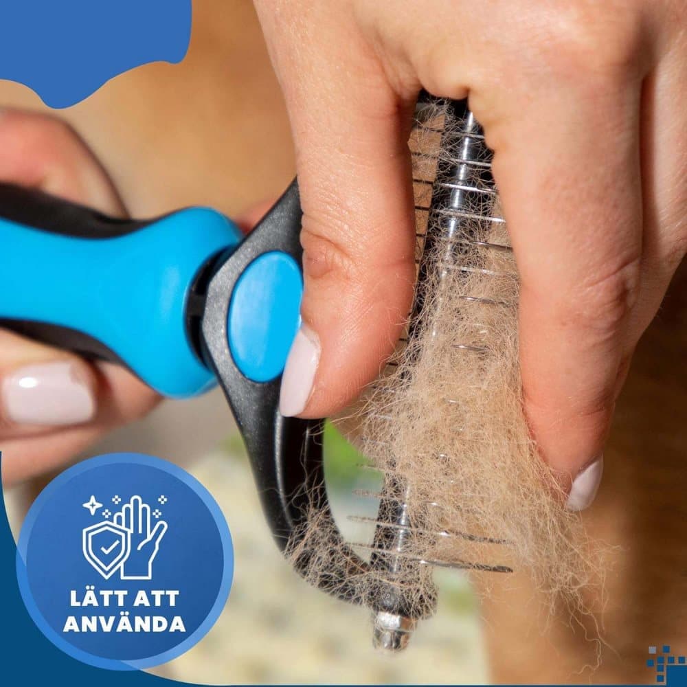 Dog Cat Undercoat Grooming Comb with Stainless Steel Blade, Blue - Image 7