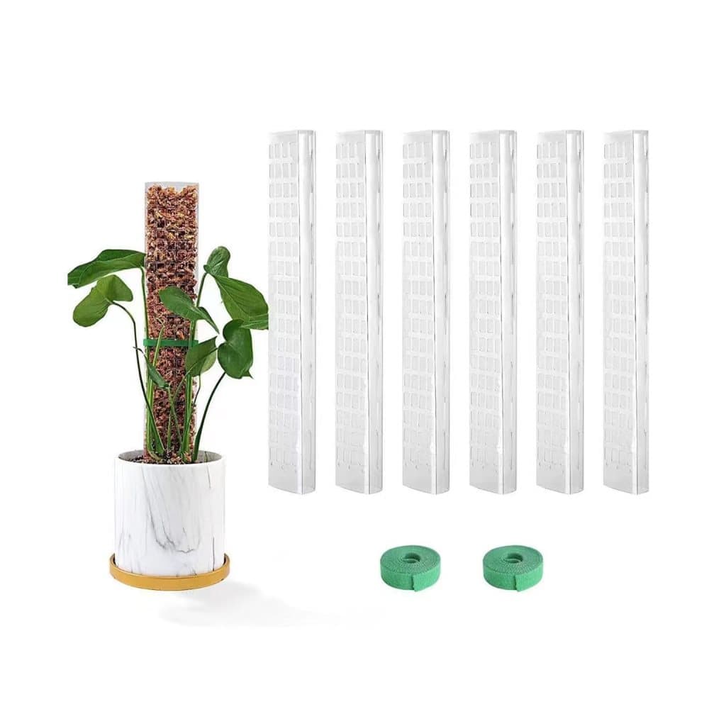 6 pcs Climbing Plant Moss Stakes with Garden Ties, Plastic, 10 Pack - Image 1