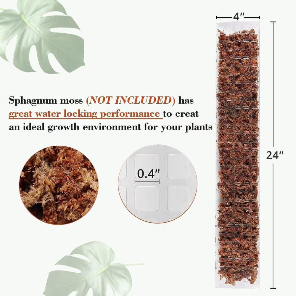 6 pcs Climbing Plant Moss Stakes with Garden Ties, Plastic, 10 Pack - Image 2