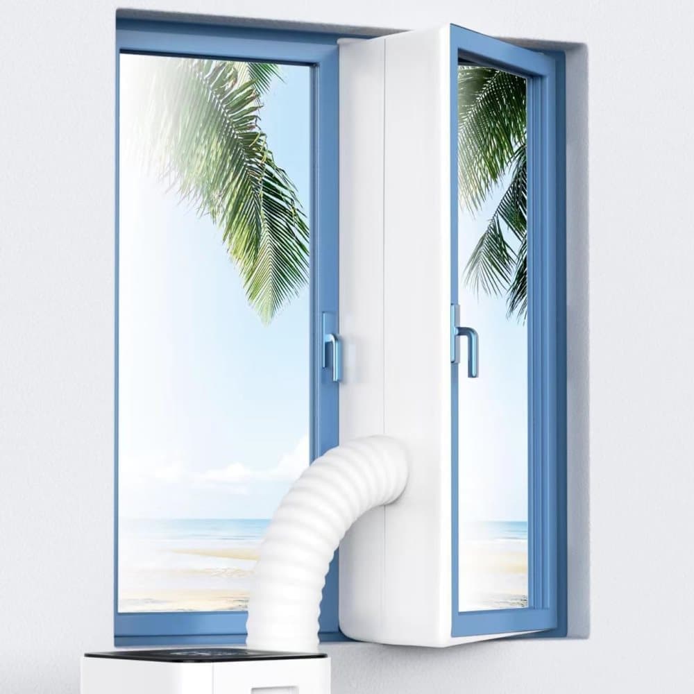 Window Seal for Portable AC with Zipper and Tape, Compatible with All Mobile Air Conditioners, 300 x 32cm - Image 1