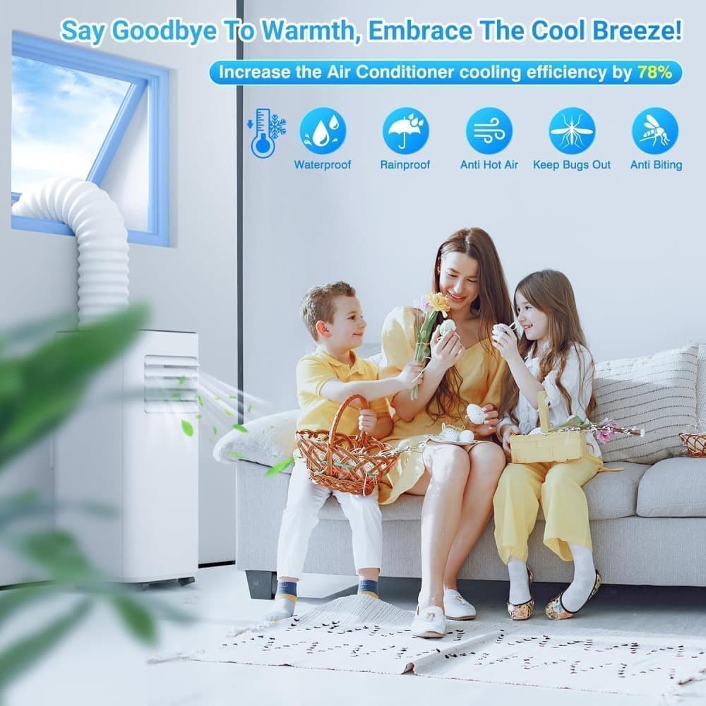 Window Seal for Portable AC, 500 x 38cm, Sealing Cloth with Zipper and Tape, Compatible with All Mobile Air Conditioners - Image 3