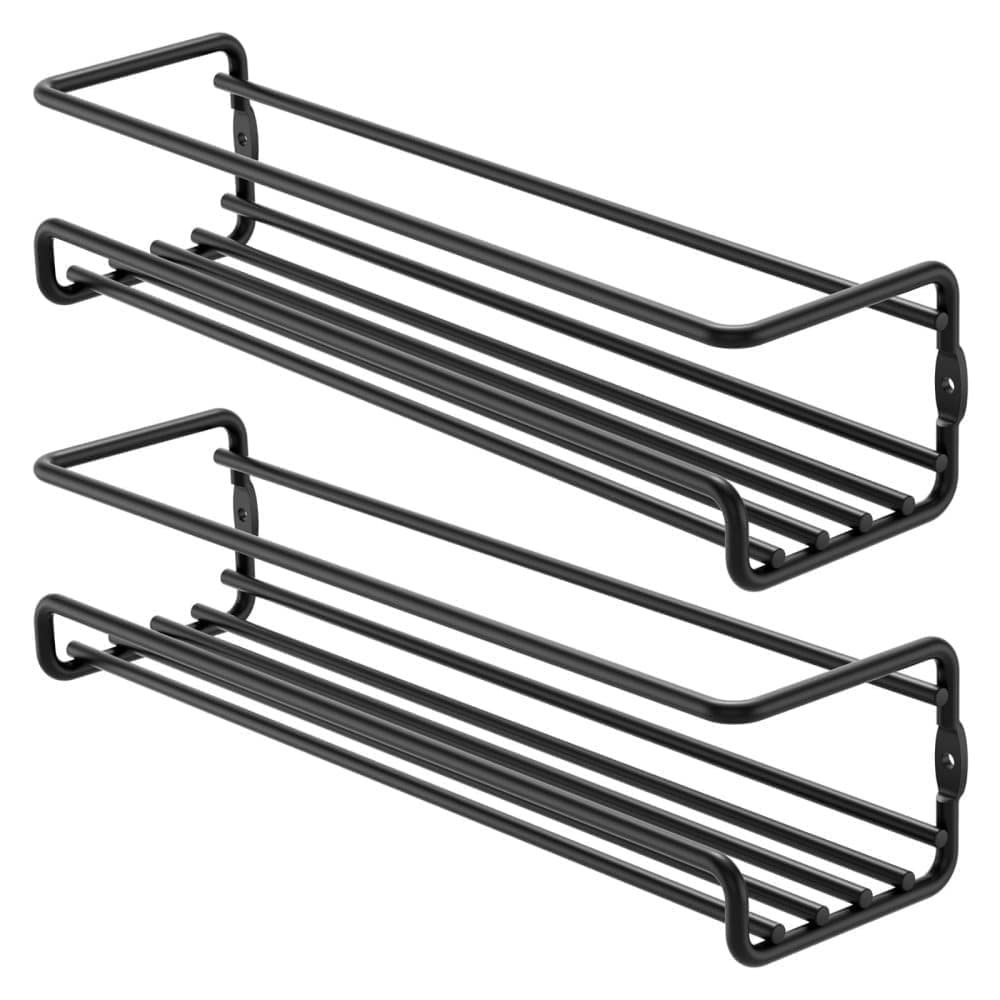 2-Piece Stainless Steel Spice Rack Wall Mounted for Home Organization, Silver - Image 8