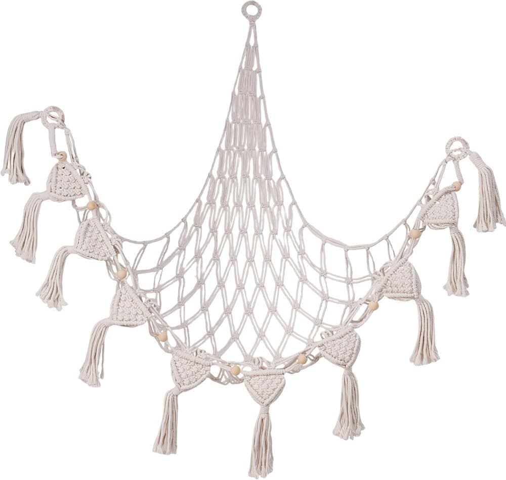 1 Pack Toy Storage Hammock and Organizer Net for Soft Toys, White - Image 1