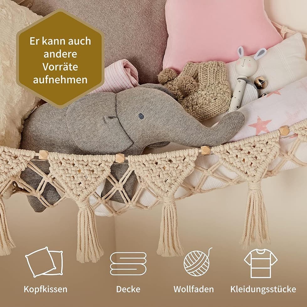 1 Pack Toy Storage Hammock and Organizer Net for Soft Toys, White - Image 3