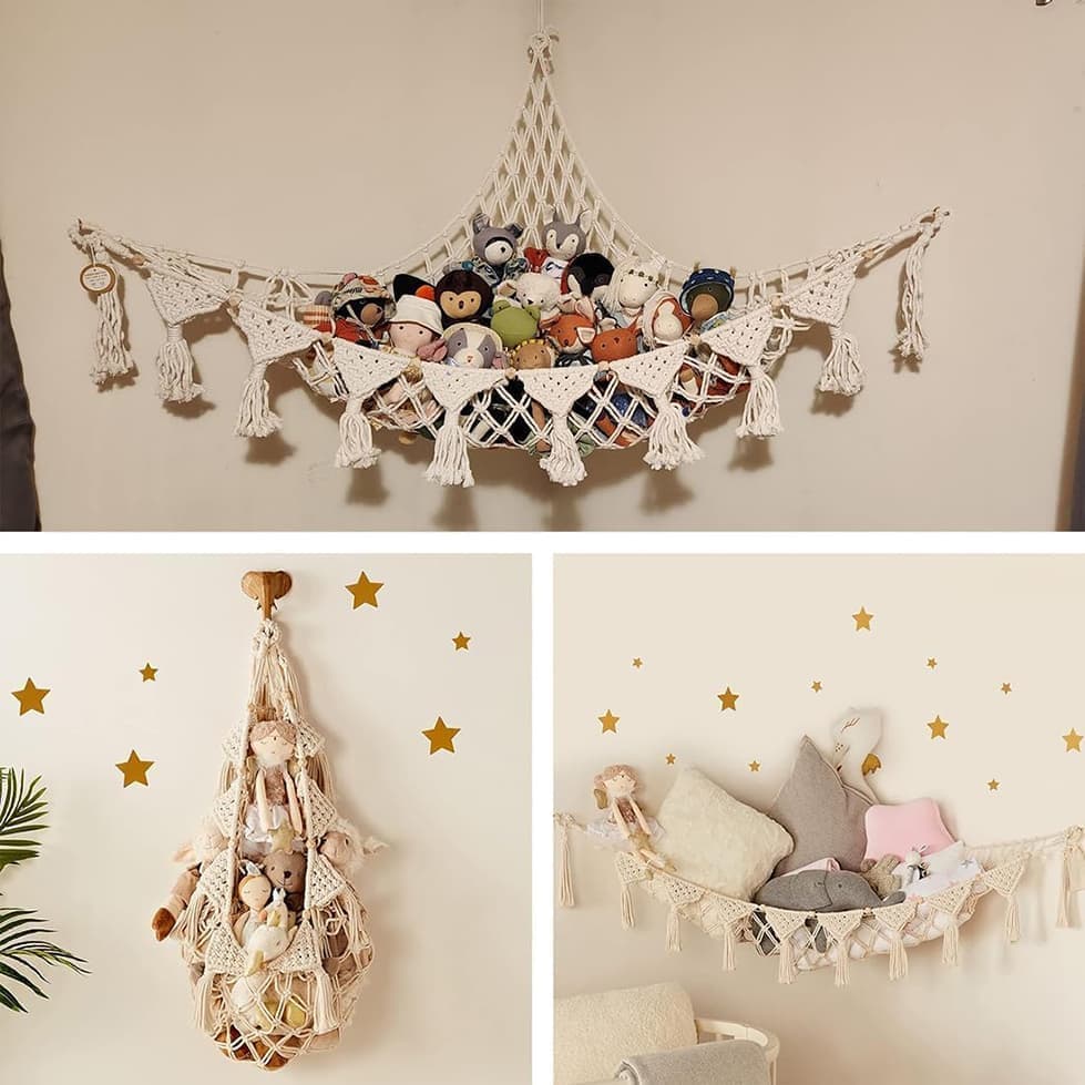 1 Pack Toy Storage Hammock and Organizer Net for Soft Toys, White - Image 6