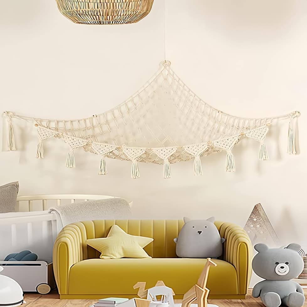 1 Pack Toy Storage Hammock and Organizer Net for Soft Toys, White - Image 8