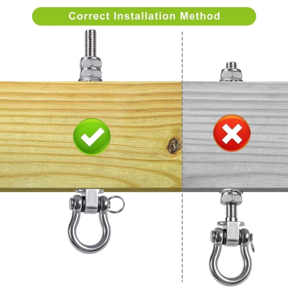 Stainless steel swing hooks 180° rotating for swings and hammocks, durable easy assembly - Image 7