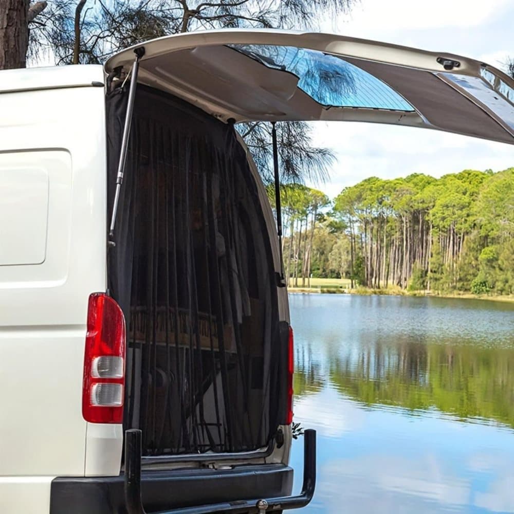 Universal Mosquito Net for Car Tailgate with Magnetic Attachment, Black, 165x165cm, Compatible with Camping and Motorhome Outdoors - Image 8