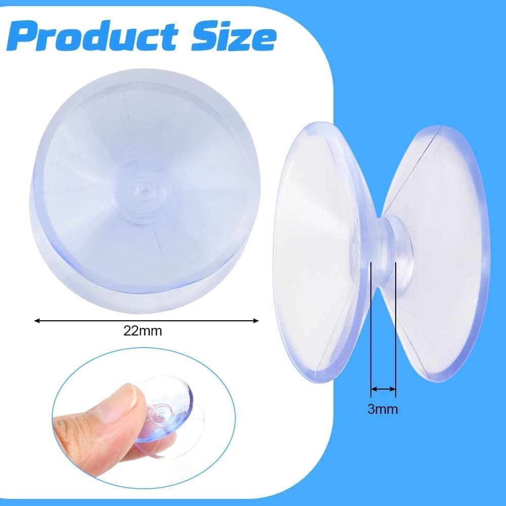 12pcs Non-Slip Suction Cups for Glass Tabletop, Transparent PVC Plastic, Double-Sided - Image 2
