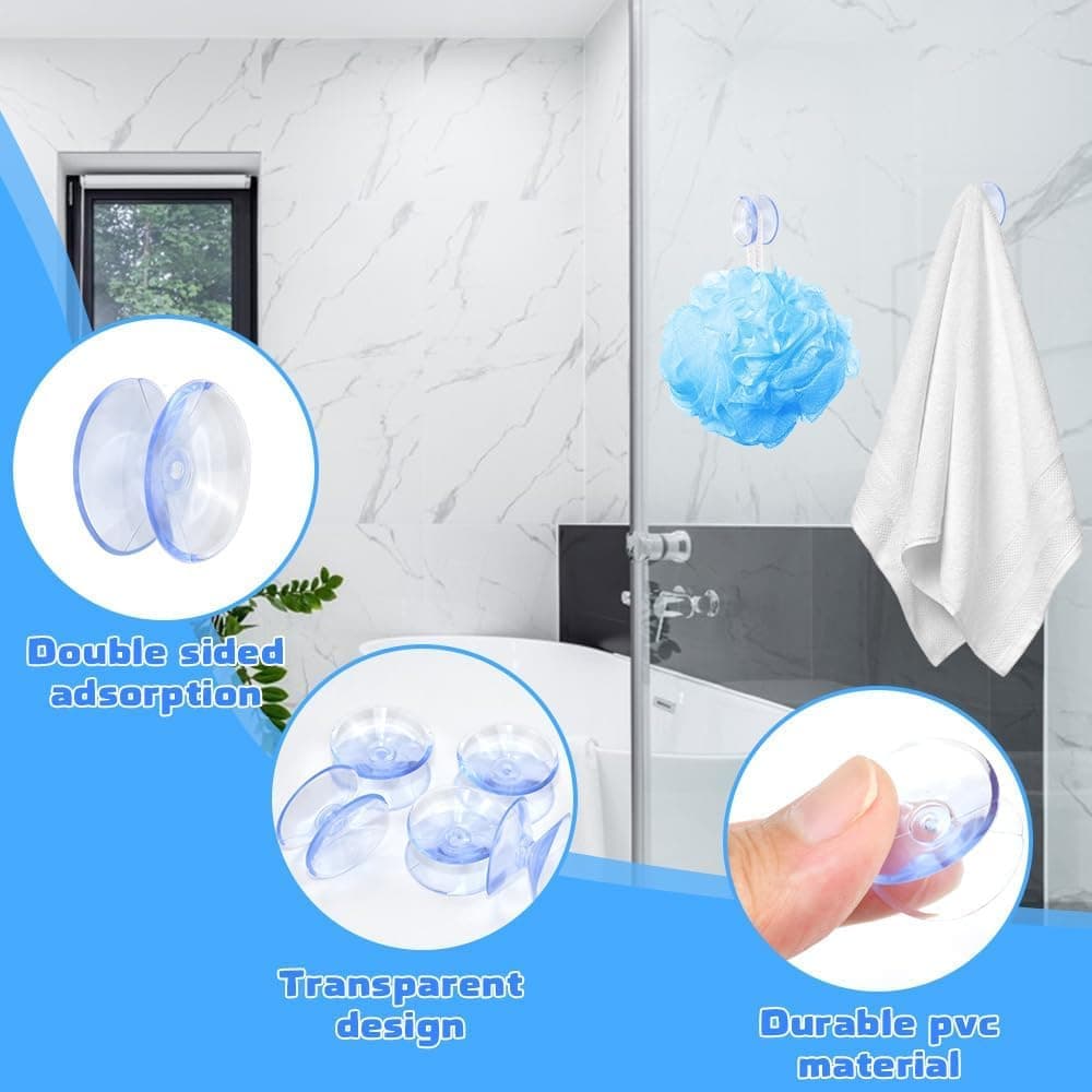 12pcs Non-Slip Suction Cups for Glass Tabletop, Transparent PVC Plastic, Double-Sided - Image 3