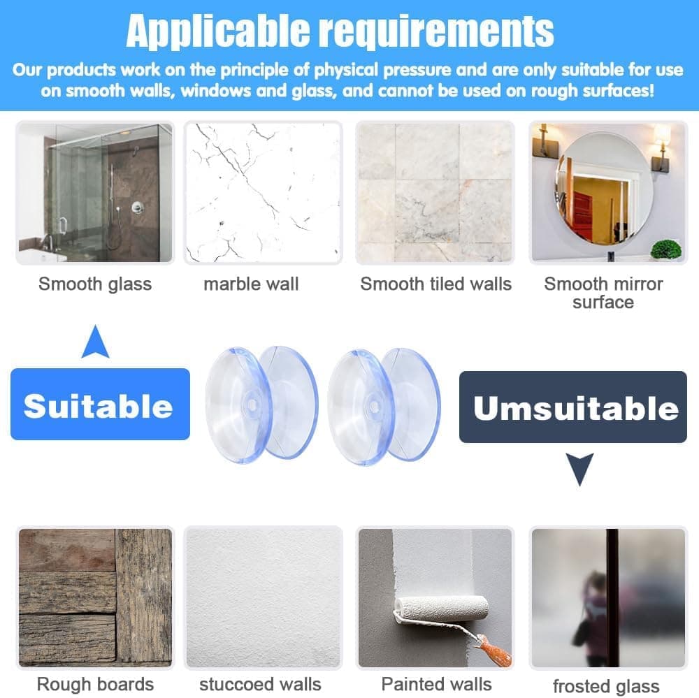 12pcs Non-Slip Suction Cups for Glass Tabletop, Transparent PVC Plastic, Double-Sided - Image 5