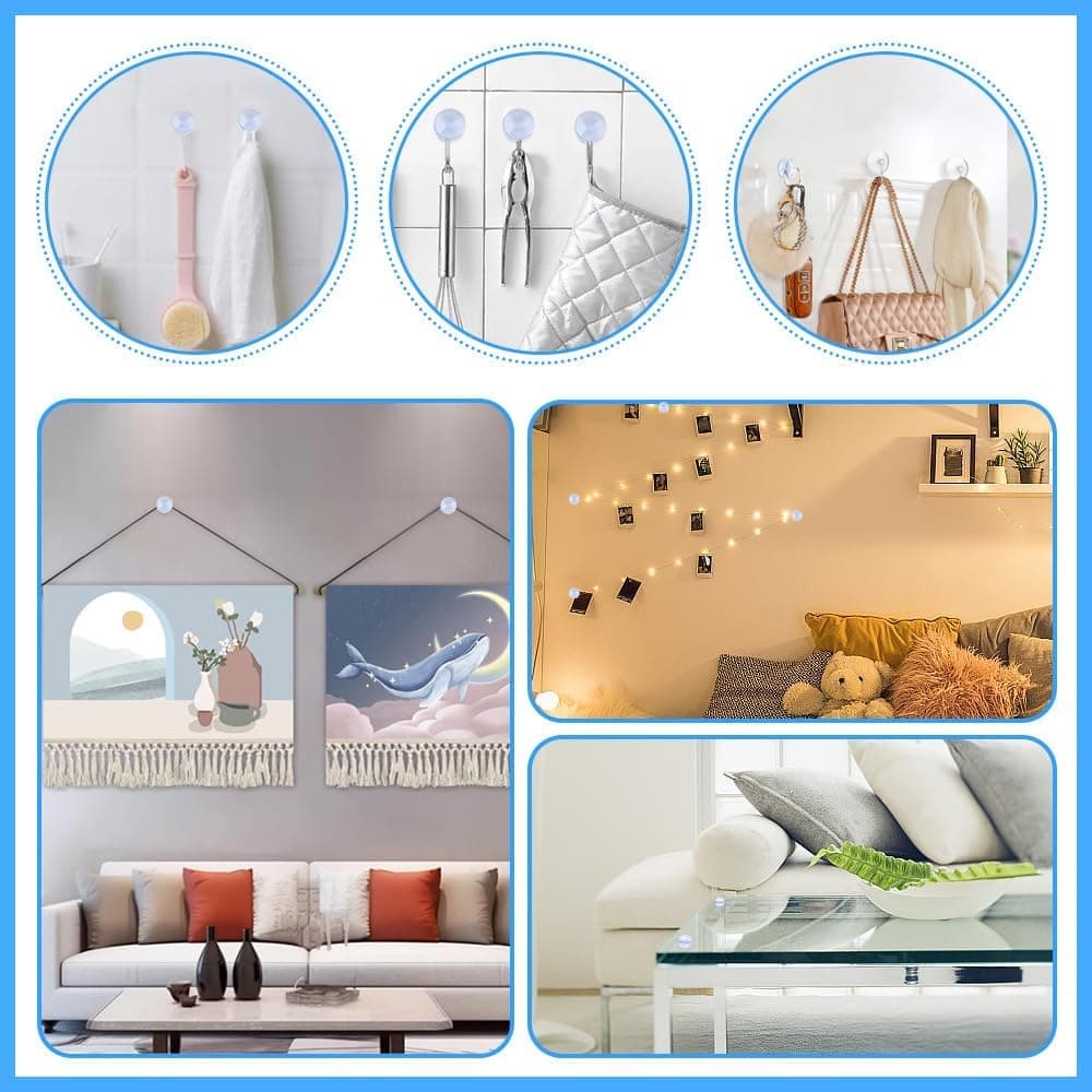 12pcs Non-Slip Suction Cups for Glass Tabletop, Transparent PVC Plastic, Double-Sided - Image 6