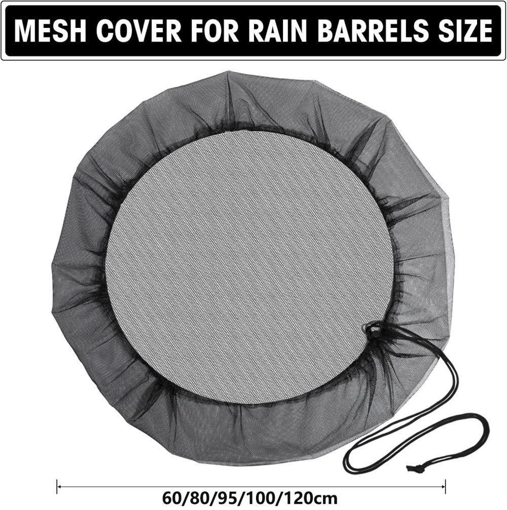 3-Pack Rain Barrel Mesh Lid Bucket Cover, Durable Polyester with Drawstring, Protects Against Debris, 60-120 cm - Image 2