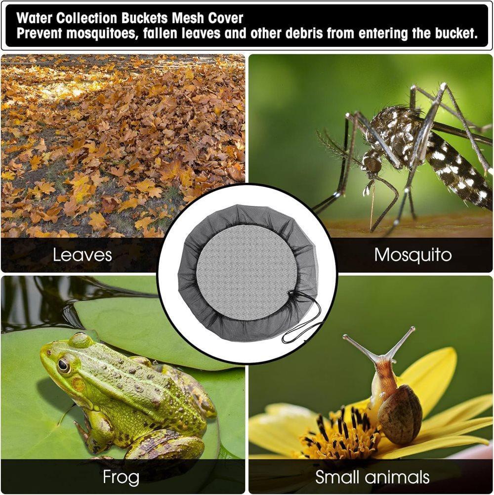 3-Pack Rain Barrel Mesh Lid Bucket Cover, Durable Polyester with Drawstring, Protects Against Debris, 60-120 cm - Image 7