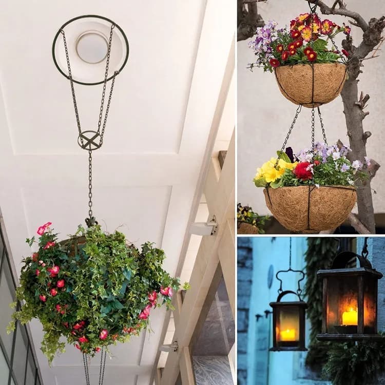 3-Pack Metal Hanging Chains for Plant Supports Bird Feeders Lanterns Wind Chimes with Strong Hooks, Outdoor Use - Image 4