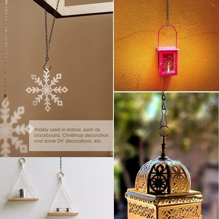 3-Pack Metal Hanging Chains for Plant Supports Bird Feeders Lanterns Wind Chimes with Strong Hooks, Outdoor Use - Image 5